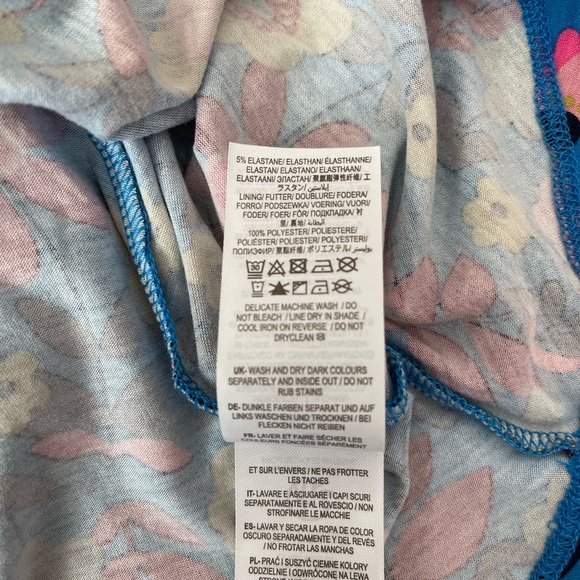 NWTBoden Jersey Mini Tea Dress Moroccan Blue Floral Long Sleeve Cottagecore Sz 2 - Picture 11 of 12